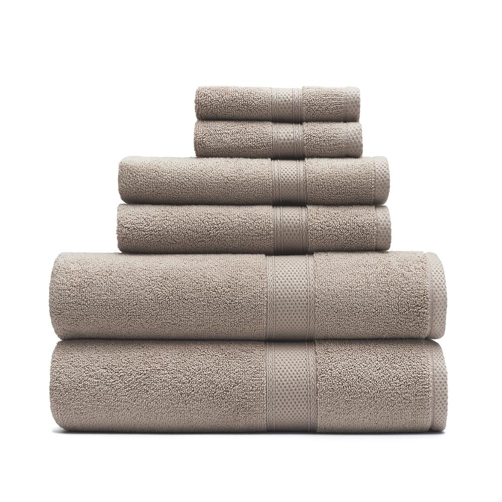 Standard Textile - Plush Towels (Lynova), White, 6-Piece (2 of Each)