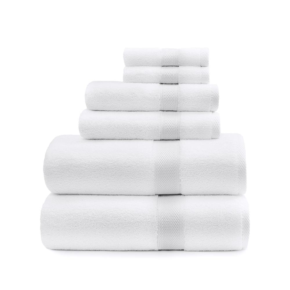 Standard Textile - Plush Towels (Lynova), White, 6-Piece (2 of Each)